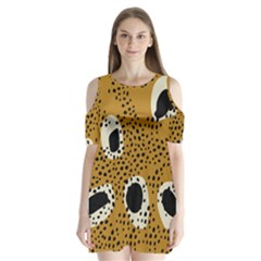 Surface Patterns Spot Polka Dots Black Shoulder Cutout Velvet  One Piece by Mariart