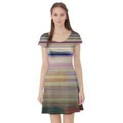 Shadow Faintly Faint Line Included Static Streaks And Blotches Color Short Sleeve Skater Dress by Mariart