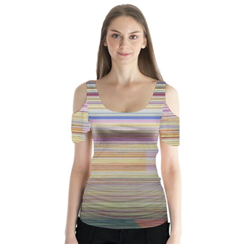 Shadow Faintly Faint Line Included Static Streaks And Blotches Color Butterfly Sleeve Cutout Tee  by Mariart