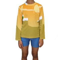 Sunrise Sunset Desert Sun Light Orange Ice Snow Kids  Long Sleeve Swimwear by Mariart