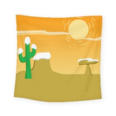 Sunrise Sunset Desert Sun Light Orange Ice Snow Square Tapestry (small) by Mariart