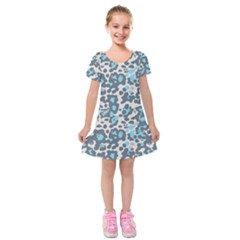 Sunbathing Beach Sea Kids  Short Sleeve Velvet Dress by Mariart