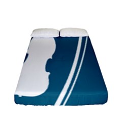 Violin Music Blue Fitted Sheet (full/ Double Size) by Mariart