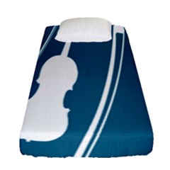 Violin Music Blue Fitted Sheet (single Size) by Mariart