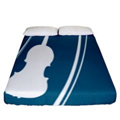 Violin Music Blue Fitted Sheet (king Size) by Mariart