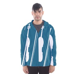 Violin Music Blue Hooded Wind Breaker (men) by Mariart