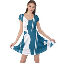 Violin Music Blue Cap Sleeve Dresses by Mariart