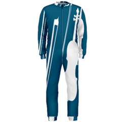 Violin Music Blue Onepiece Jumpsuit (men)  by Mariart