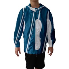 Violin Music Blue Hooded Wind Breaker (kids) by Mariart