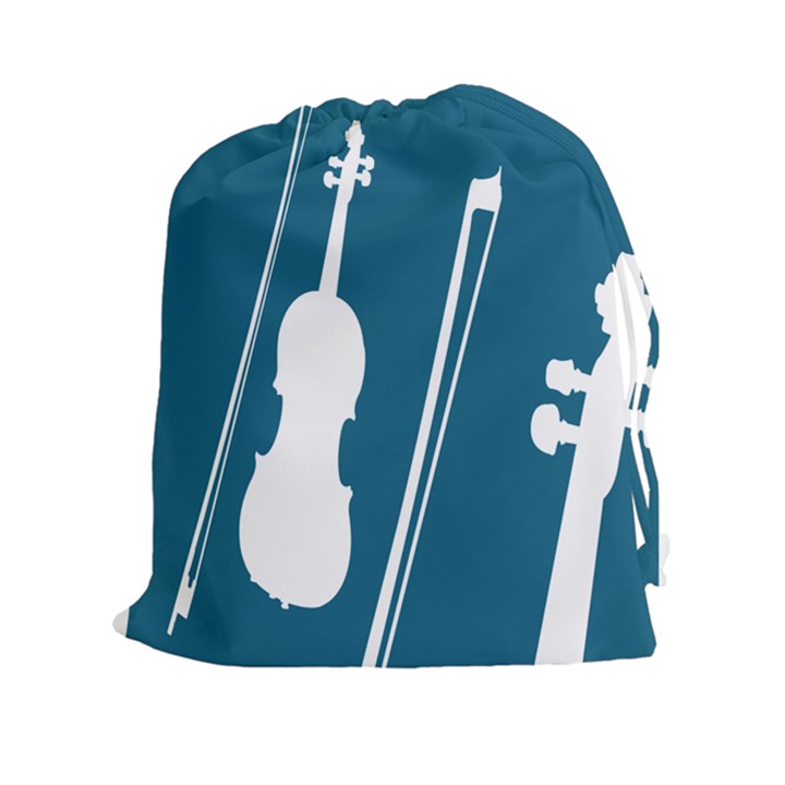 Violin Music Blue Drawstring Pouches (XXL)