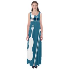 Violin Music Blue Empire Waist Maxi Dress by Mariart