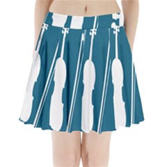 Violin Music Blue Pleated Mini Skirt by Mariart