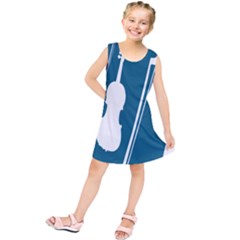 Violin Music Blue Kids  Tunic Dress by Mariart