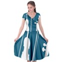 Violin Music Blue Cap Sleeve Wrap Front Dress View1