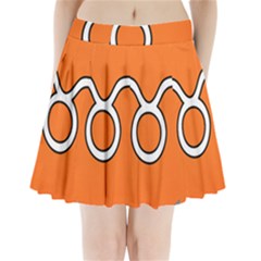 Taurus Symbol Sign Orange Pleated Mini Skirt