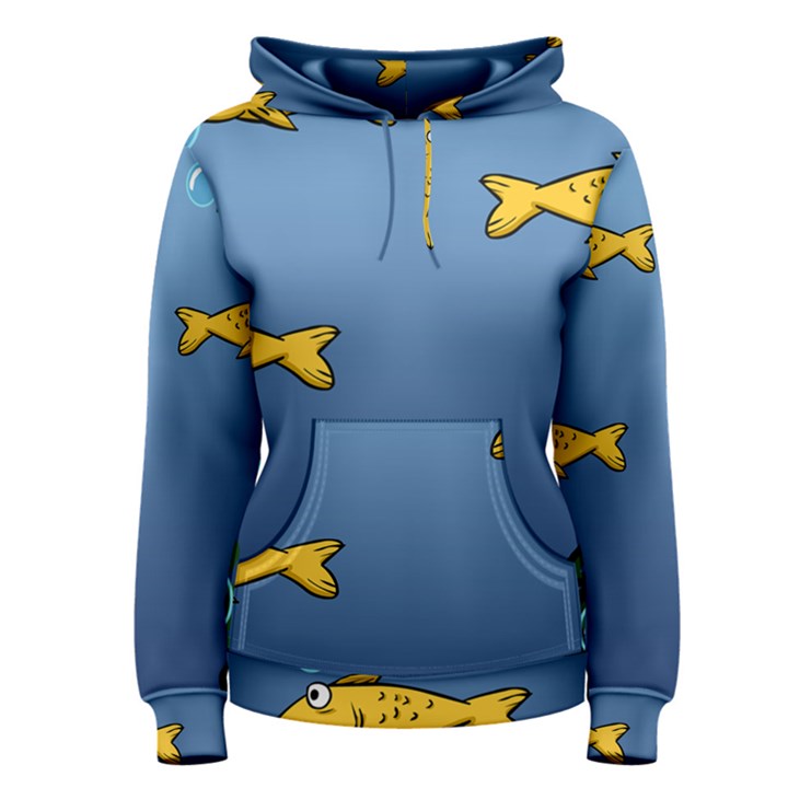 Water Bubbles Fish Seaworld Blue Women s Pullover Hoodie