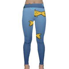 Water Bubbles Fish Seaworld Blue Classic Yoga Leggings by Mariart