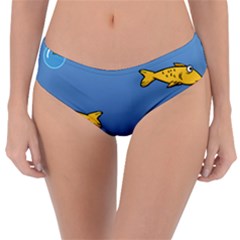 Water Bubbles Fish Seaworld Blue Reversible Classic Bikini Bottoms