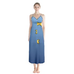 Water Bubbles Fish Seaworld Blue Button Up Chiffon Maxi Dress