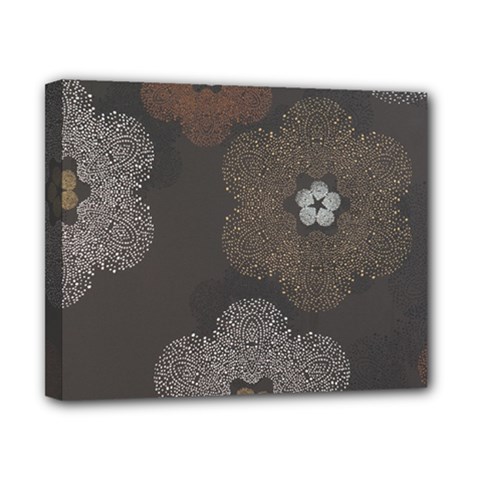 Walls Medallion Floral Grey Polka Canvas 10  X 8 