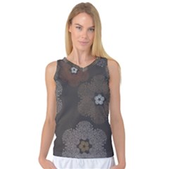 Walls Medallion Floral Grey Polka Women s Basketball Tank Top