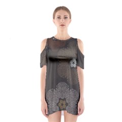 Walls Medallion Floral Grey Polka Shoulder Cutout One Piece by Mariart