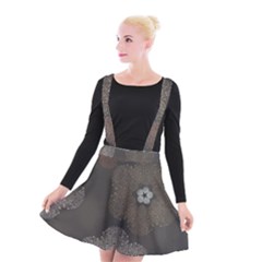 Walls Medallion Floral Grey Polka Suspender Skater Skirt