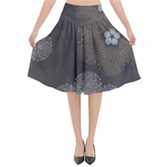 Walls Medallion Floral Grey Polka Flared Midi Skirt