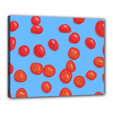 Tomatoes Fruite Slice Red Canvas 20  X 16  by Mariart