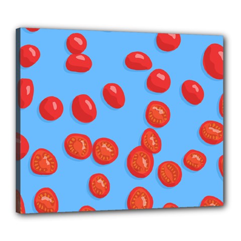 Tomatoes Fruite Slice Red Canvas 24  X 20  by Mariart