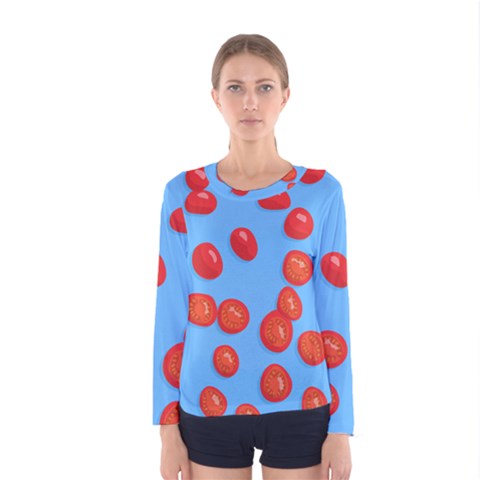 Tomatoes Fruite Slice Red Women s Long Sleeve Tee by Mariart