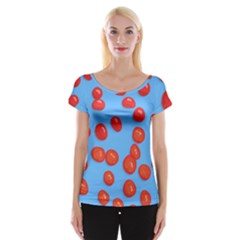 Tomatoes Fruite Slice Red Cap Sleeve Tops by Mariart