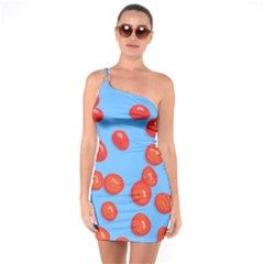 Tomatoes Fruite Slice Red One Soulder Bodycon Dress