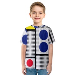 Watermark Circle Polka Dots Black Red Yellow Plaid Kids  Sport Mesh Tee