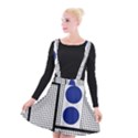 Watermark Circle Polka Dots Black Red Yellow Plaid Suspender Skater Skirt View1