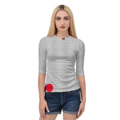 Watermark Circle Polka Dots Black Red Quarter Sleeve Tee