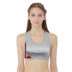 Watermark Circle Polka Dots Black Red Sports Bra With Border by Mariart