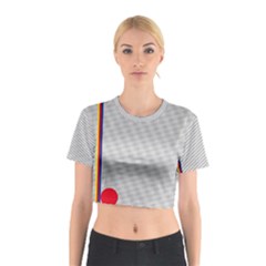 Watermark Circle Polka Dots Black Red Cotton Crop Top by Mariart