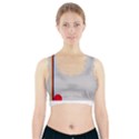 Watermark Circle Polka Dots Black Red Sports Bra With Pocket View1