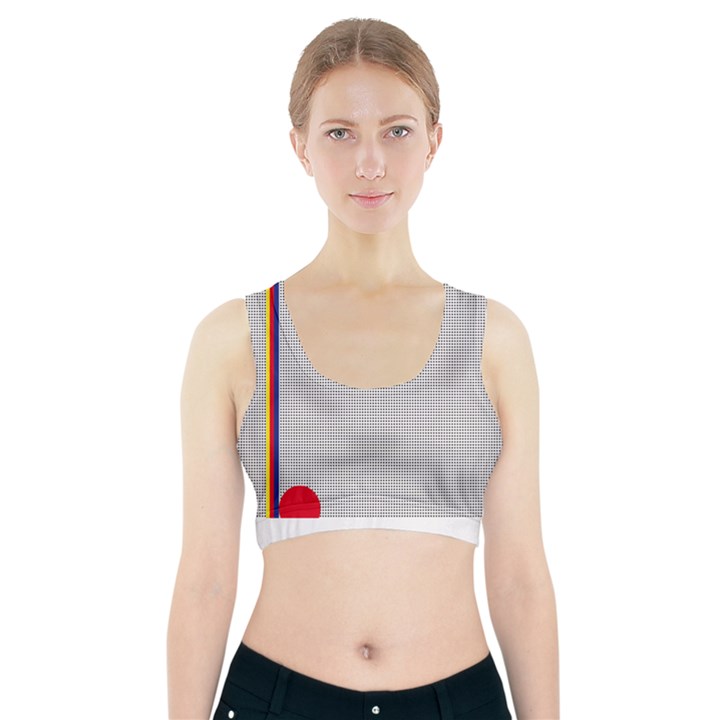 Watermark Circle Polka Dots Black Red Sports Bra With Pocket