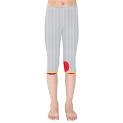 Watermark Circle Polka Dots Black Red Kids  Capri Leggings 