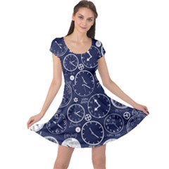 Time World Clocks Cap Sleeve Dresses by Mariart