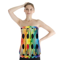 Watermark Circles Squares Polka Dots Rainbow Plaid Strapless Top