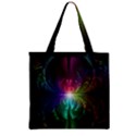 Anodized Rainbow Eyes And Metallic Fractal Flares Zipper Grocery Tote Bag View1