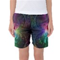 Anodized Rainbow Eyes And Metallic Fractal Flares Women s Basketball Shorts View1