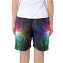 Anodized Rainbow Eyes And Metallic Fractal Flares Women s Basketball Shorts View2