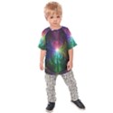 Anodized Rainbow Eyes And Metallic Fractal Flares Kids Raglan Tee View1