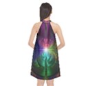 Anodized Rainbow Eyes And Metallic Fractal Flares Halter Neckline Chiffon Dress  View2