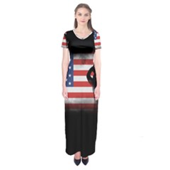 Honor Our Heroes On Memorial Day Short Sleeve Maxi Dress by Catifornia