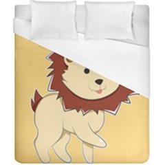 Happy Cartoon Baby Lion Duvet Cover (california King Size) by Catifornia